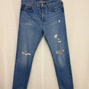 Levi Strauss 501 Women's Mid Rise Relaxed Fit Straight Leg Jeans –‎ Size W27 L32